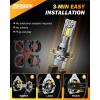 imageFAHREN Upgraded H11H9H8 9005HB3 LED Bulb Combo   Brighter 6500K with Cooling Fan H11 9005 Bulbs 11 Mini Size H9 H8 HB3 Fog Lights Bulb Plug and Play Pack of 4H7