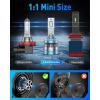 imageFAHREN 2026 Brightest H11 Bulbs  60000LM H11H8H9H16 Lights 12X HighFocus LED Fog Light Builtin Canbus Ready Unique WideLong Heat Sink Sleek Clear Aesthetic Braided Cable Pack of 2