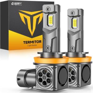 imageFAHREN  H11H9H8 LED Bulbs   Ultra Brighter Real 11 Mini Size 6500K Cool White with Cooling Fan Plug and Play 995 Canbus Ready H11 Fog Light Bulbs Pack of 2