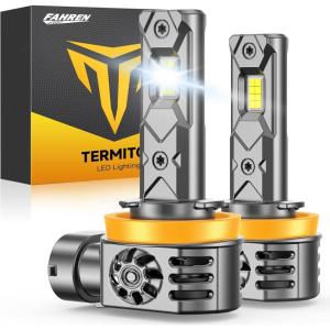 imageFAHREN 2025 Upgraded H11 Bulbs 80000LM 1200 Ultra Brighter Real 11 Mini Size 6500K Perfect Beam Pattern H9 H8 Fog Bulbs Cooling Fan 75000Hrs Lifespan Tire Lights Pack of 2H11H8H9