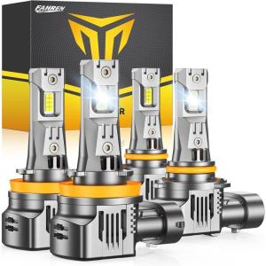 imageFAHREN 2026 H11 9005 Led Bulbs   17X Brighter HighFocus for Safe Night Driving 6500K Cool White Light Bulbs H8H9HB3 Compatible 85000Hrs LifespanPack of 4H119005